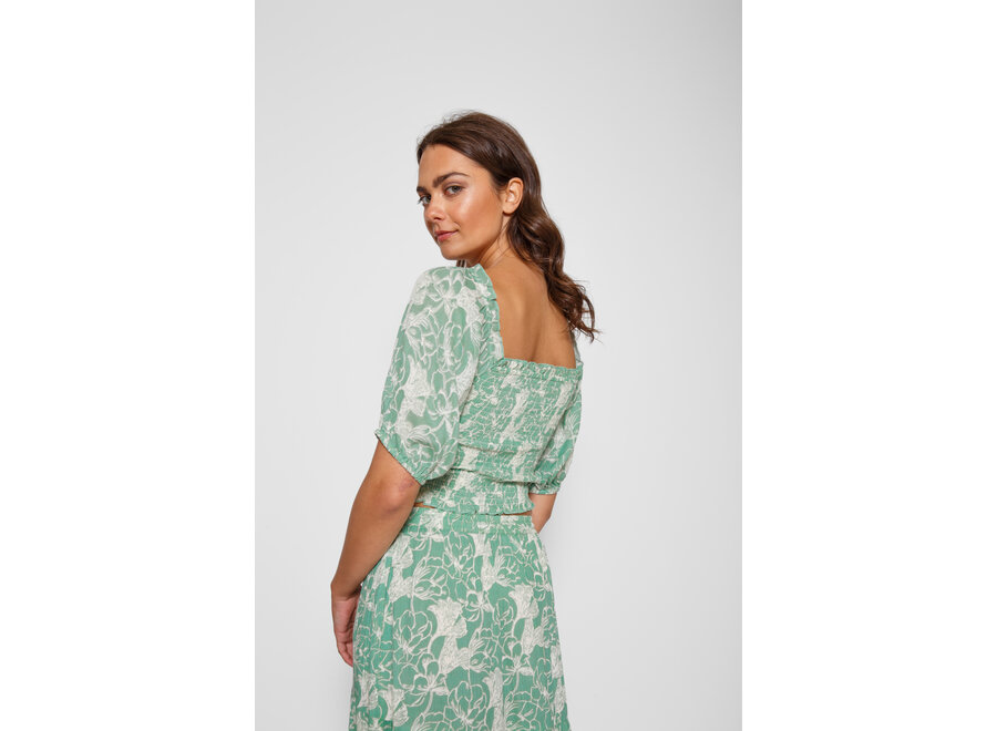 Koy Bloom Smocked Crop Top