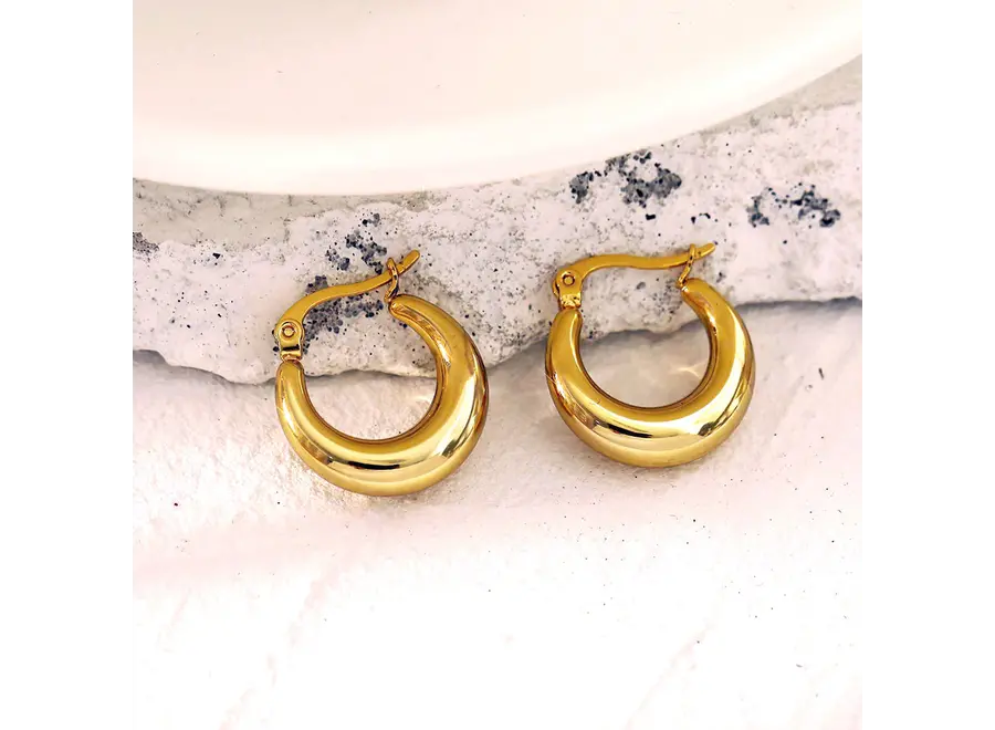Amber Chunky Hoop Earrings