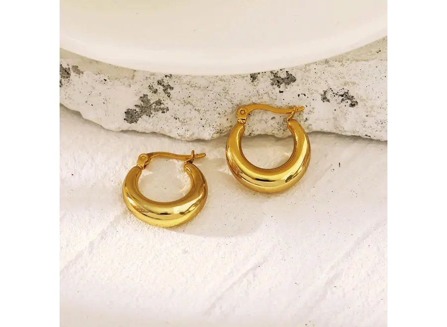 Amber Chunky Hoop Earrings