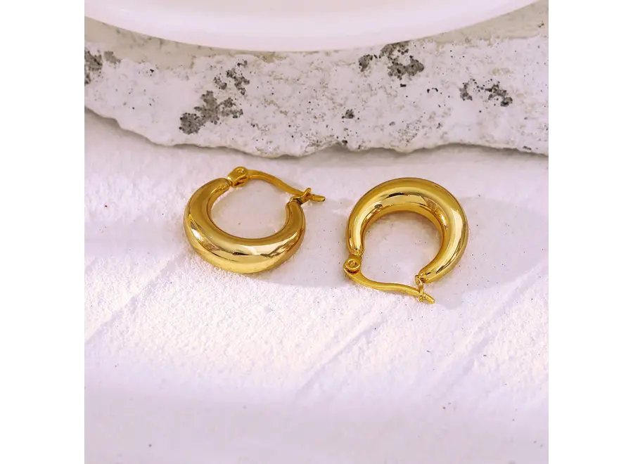 Amber Chunky Hoop Earrings
