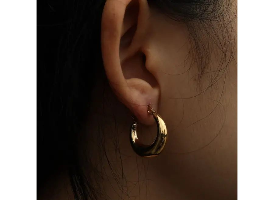Amber Chunky Hoop Earrings