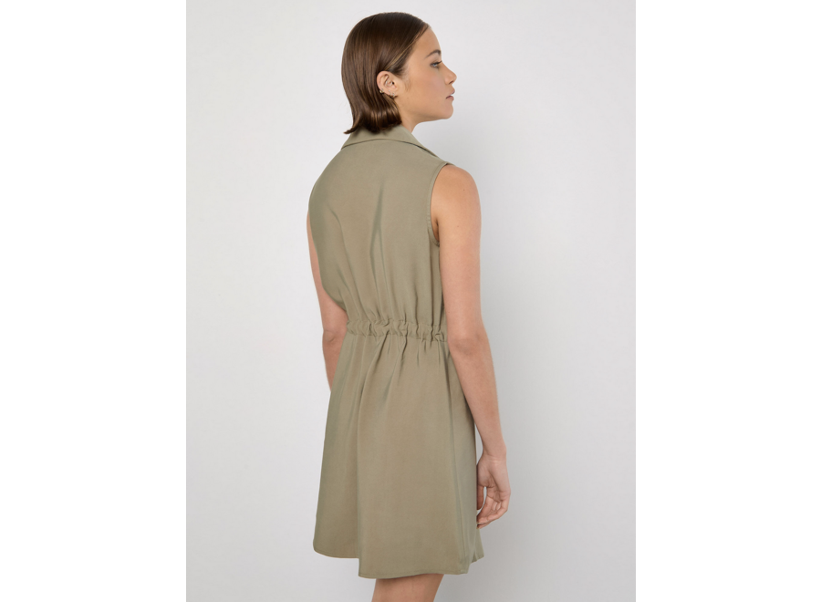 Apricot Utility Shirt Dress