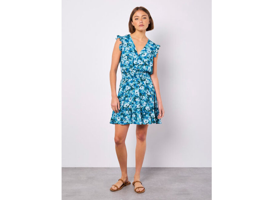 Apricot Blurred Daisie Dress
