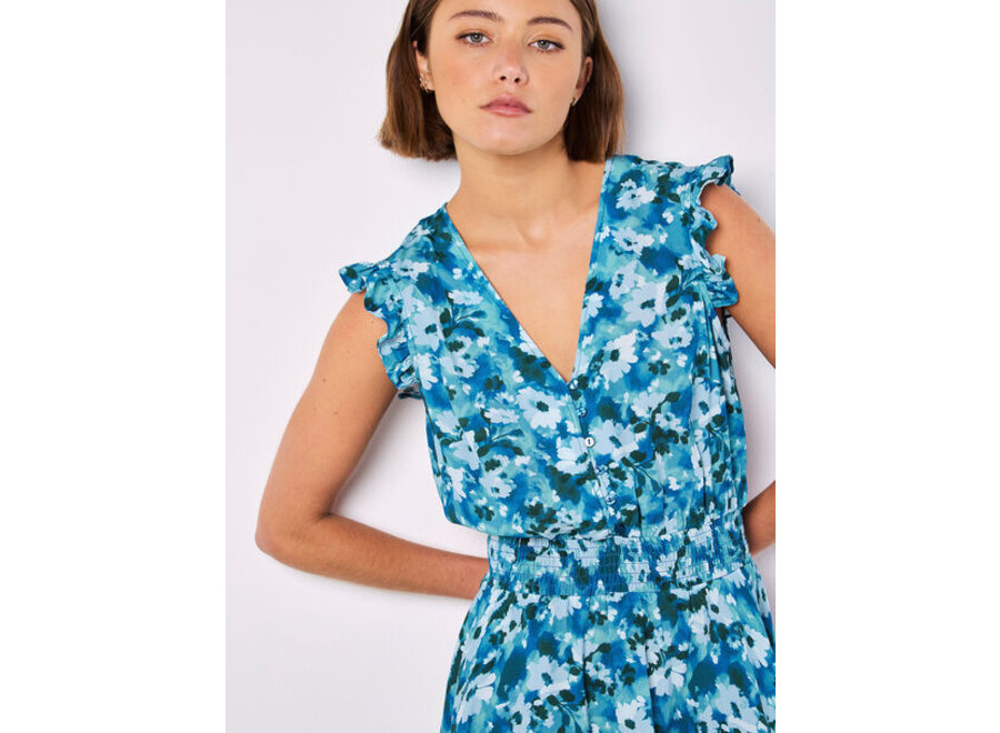Apricot Blurred Daisie Dress