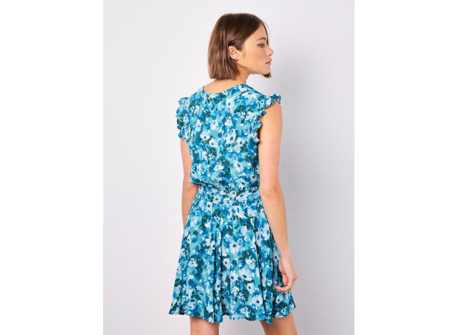 Apricot Blurred Daisie Dress