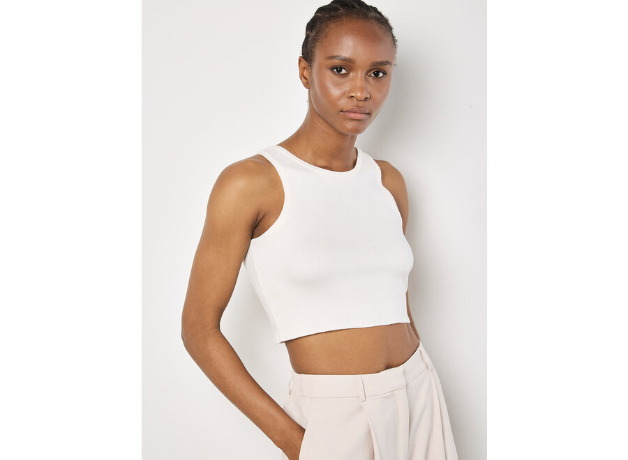 Apricot Knitted Crop Top
