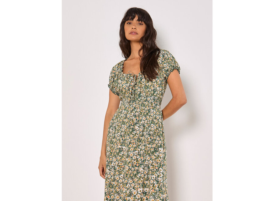 Apricot Milkmaid Dress