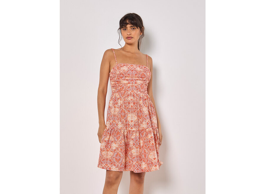 Apricot Lace Tile Cami Mini Dress