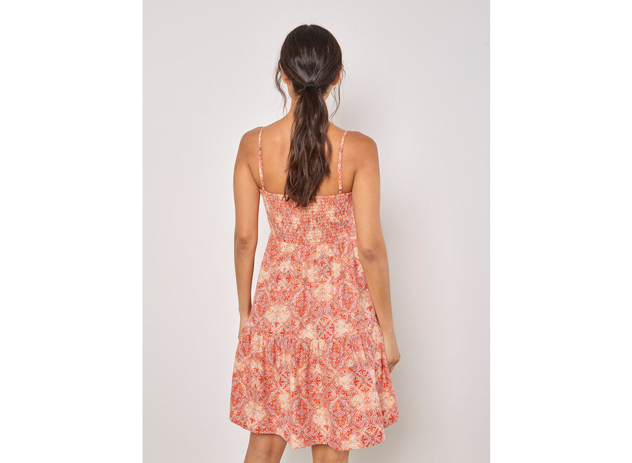 Apricot Lace Tile Cami Mini Dress
