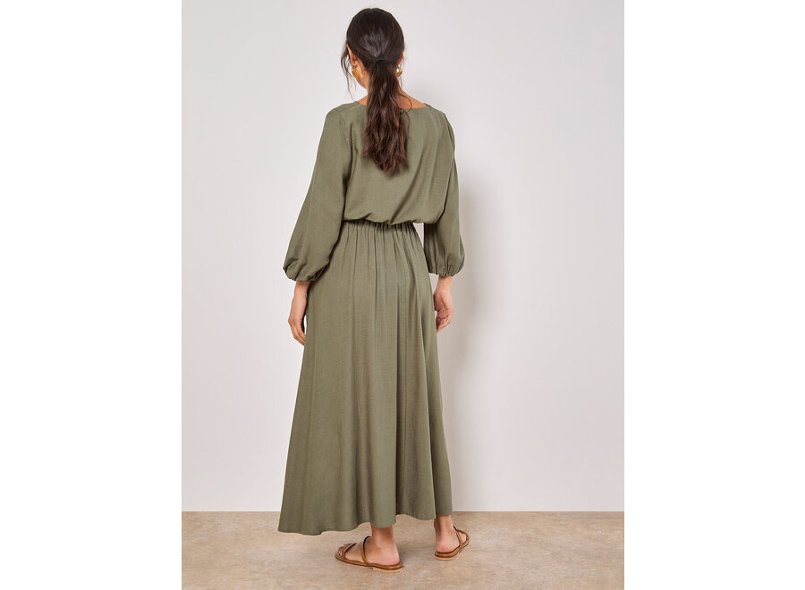 Apricot Linen Midmaxi Skirt