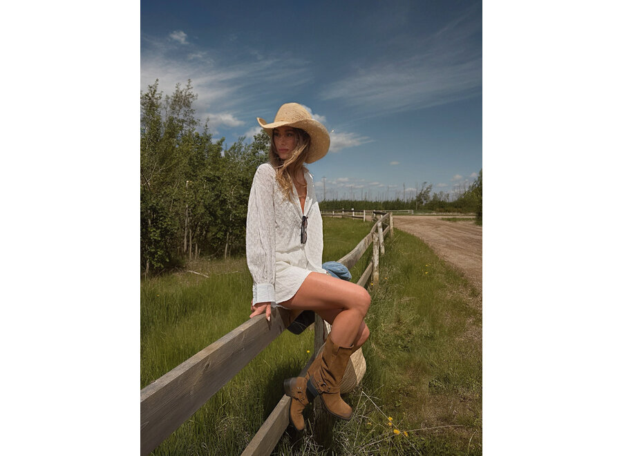 Priv Carlie Textured Button Up Top