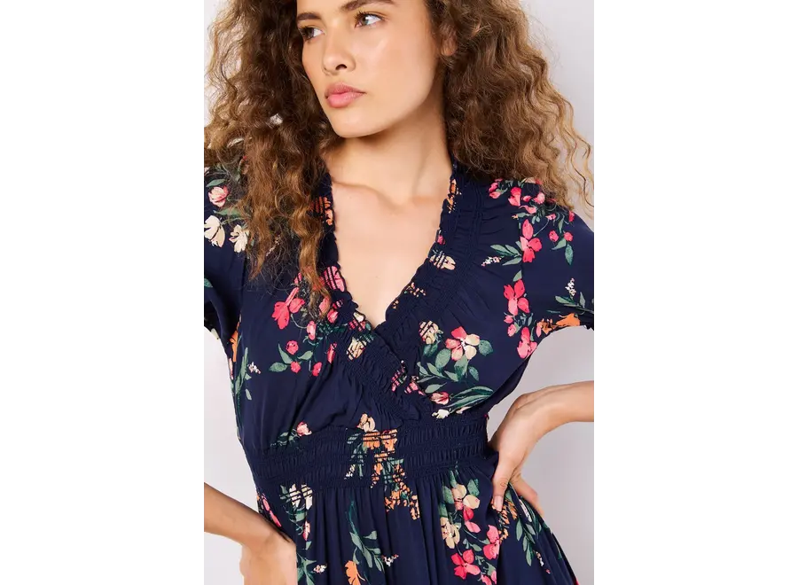 Apricot Floral Maxi Dress