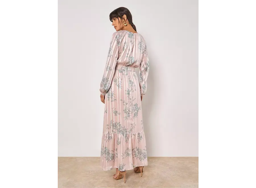 Apricot Chiffon Maxi Dress
