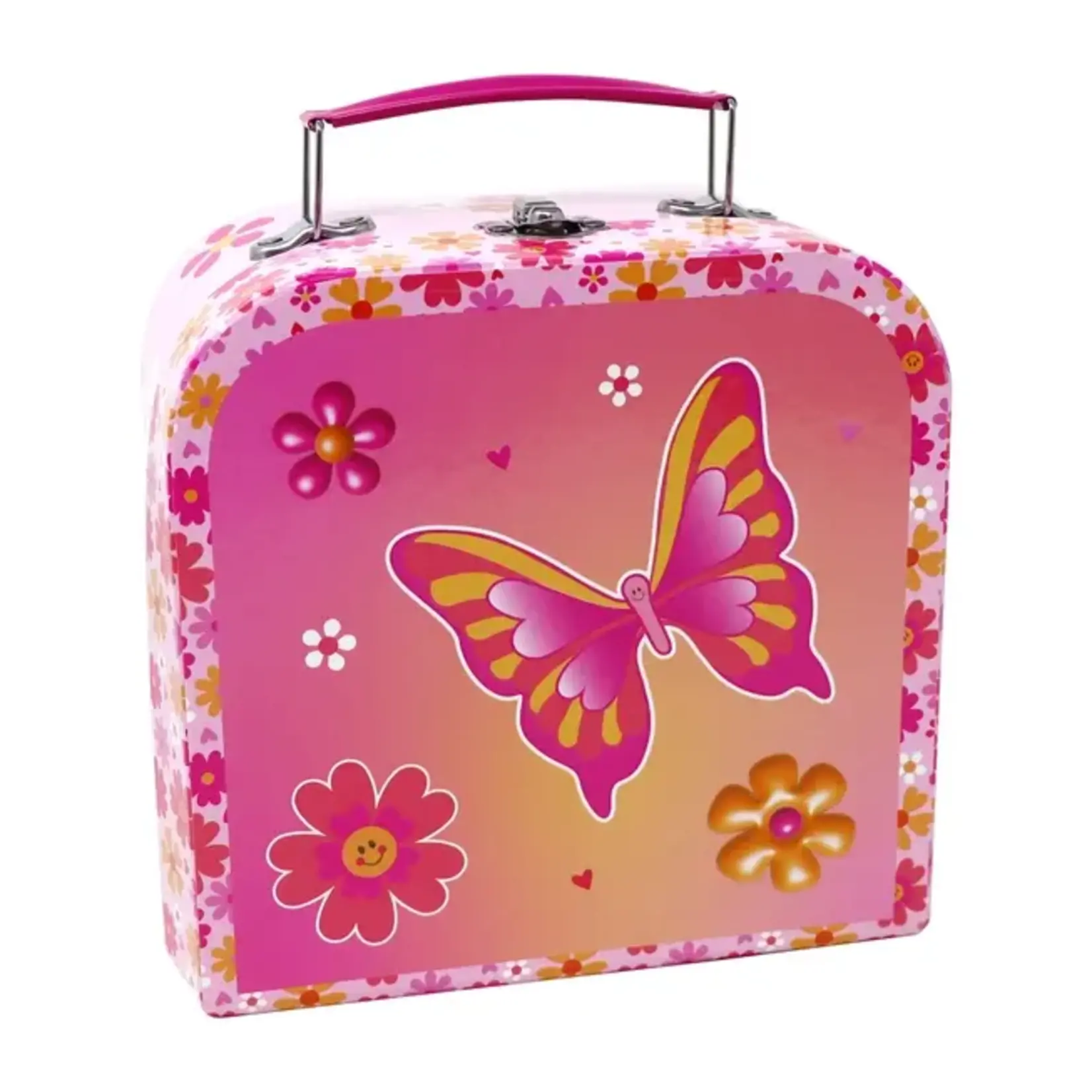 Pink Poppy Vibrant Vacation Butterfly Tea Set 6 Piece Tea Set