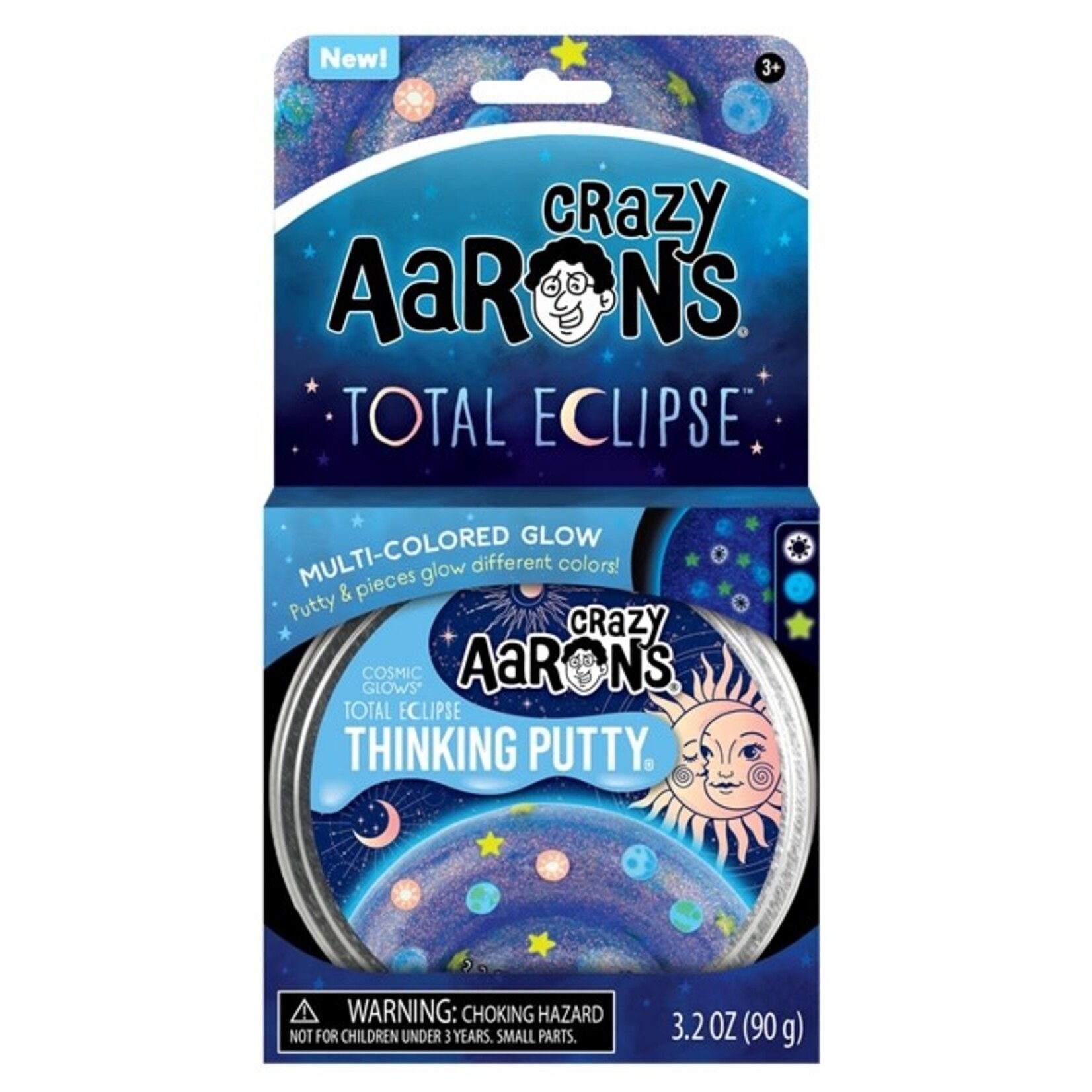 Crazy Aaron's Thinking Putty Total Eclipse Multiglow Thinking Putty Tin