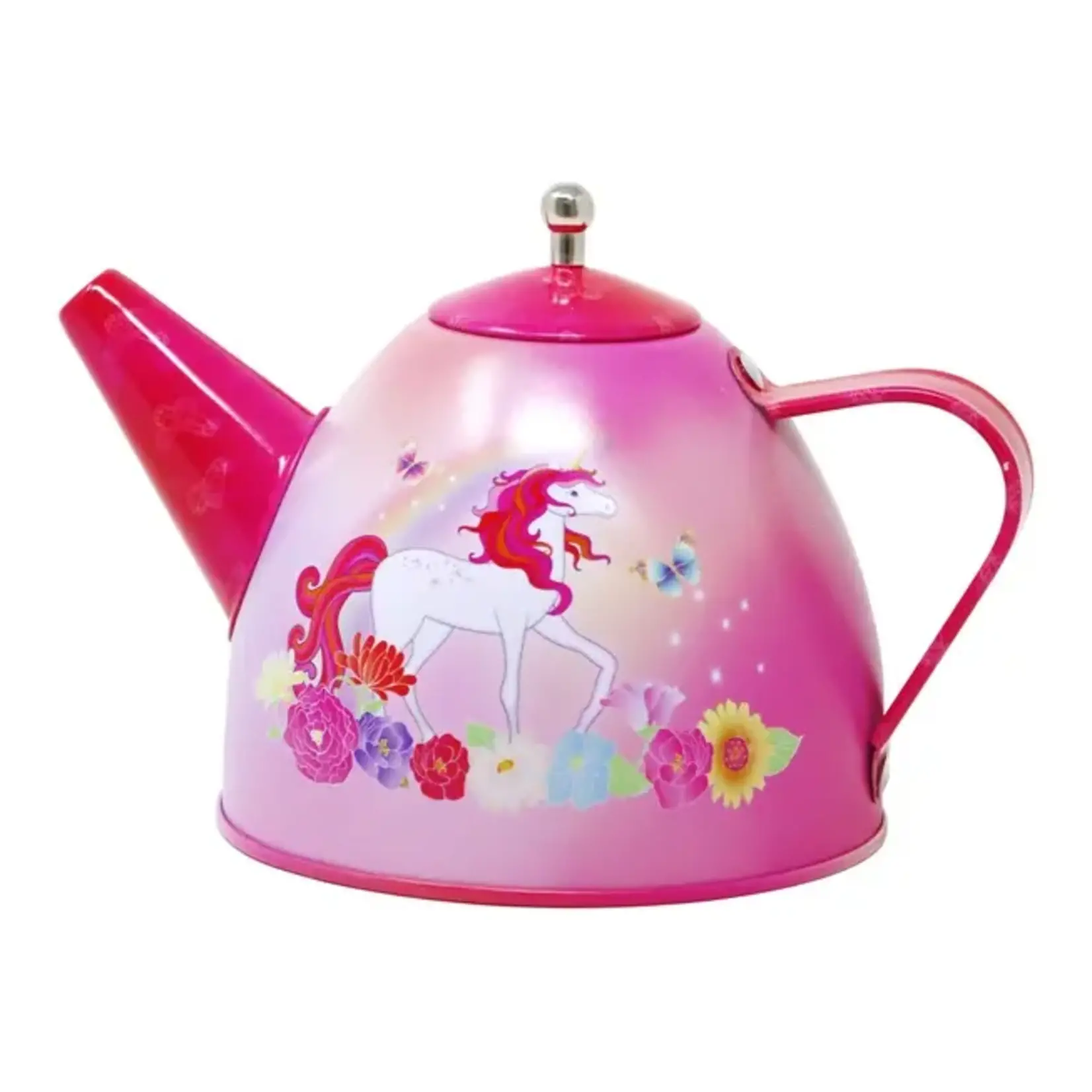 Pink Poppy Unicorn Butterfly 14 piece Tin Tea Set
