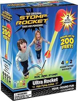 Stomp Rockets Sparkly Ultra Stomp Rocket with 6 Rockets - Revelry Toys