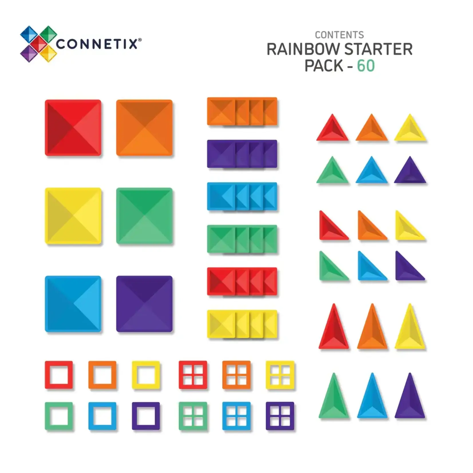 Connetix Tiles Connetix Rainbow Starter Pack 60 pc