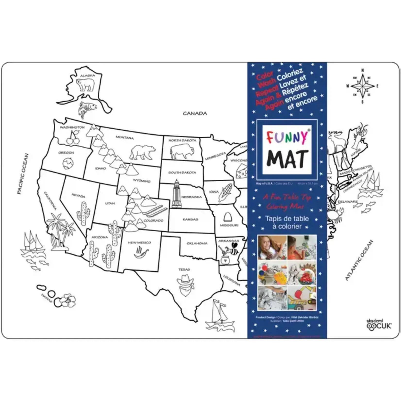 Funny Mat Table Top Coloring Mat (Detailed)