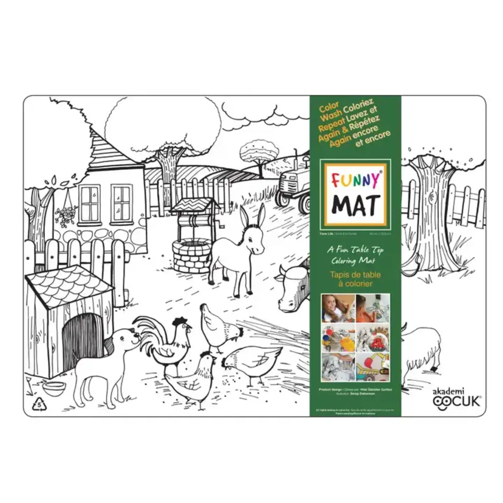 Funny Mat Table Top Coloring Mat (Detailed)