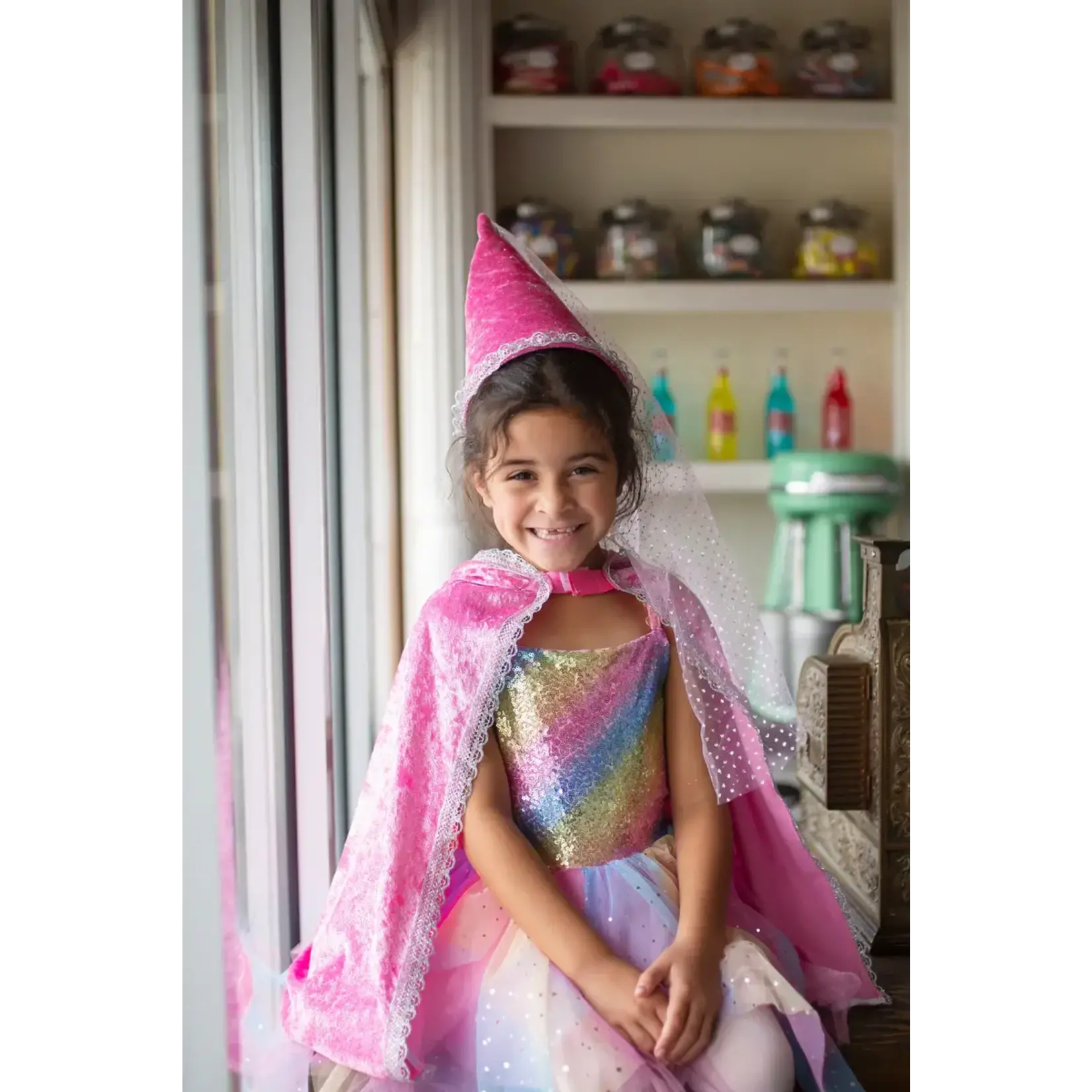 Great Pretenders Diamond Sparkle Cape - Dark Pink, Size 3-4