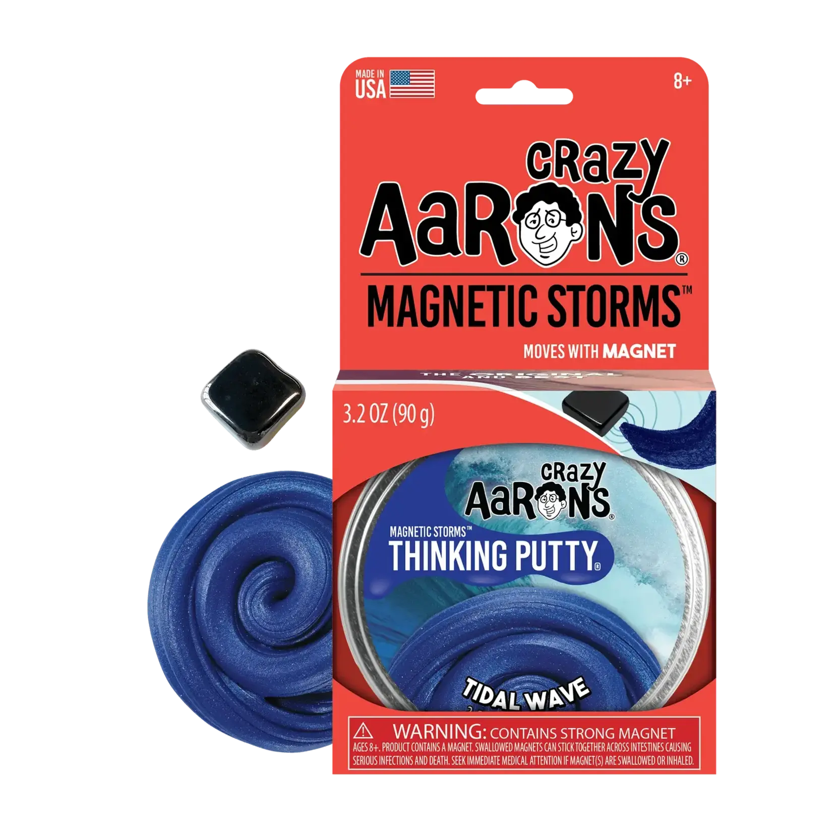Crazy Aaron's Thinking Putty Tidal Wave Magnetic Thinking Putty Tin