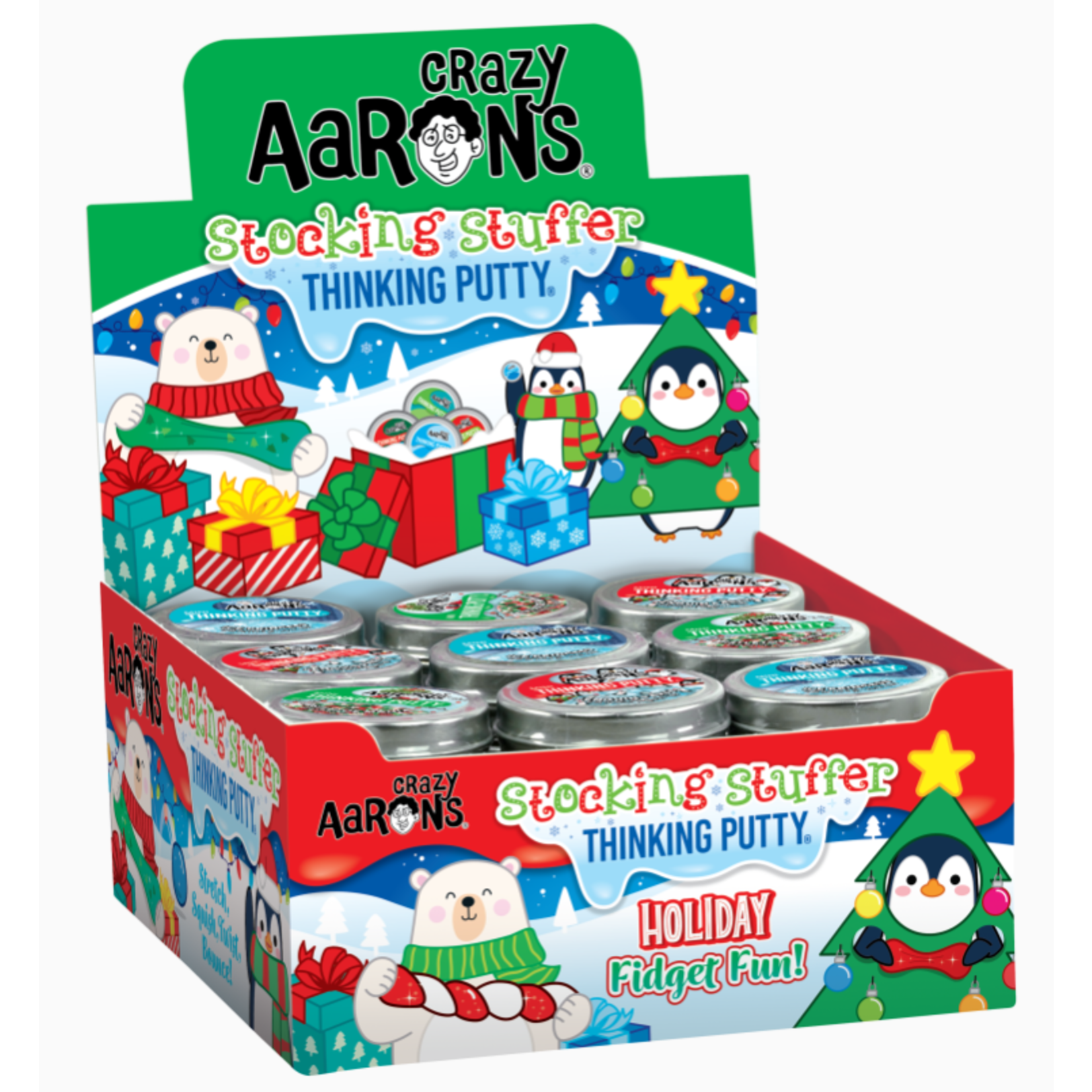 Crazy Aaron's Thinking Putty 2" Mini Putty Holiday Christmas Assortment