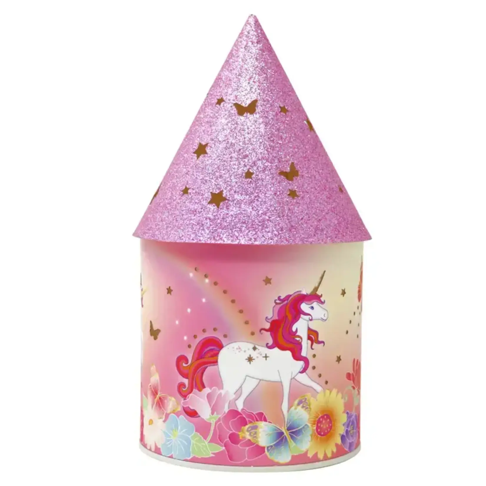 Pink Poppy Unicorn Butterfly Colour Changing Lantern