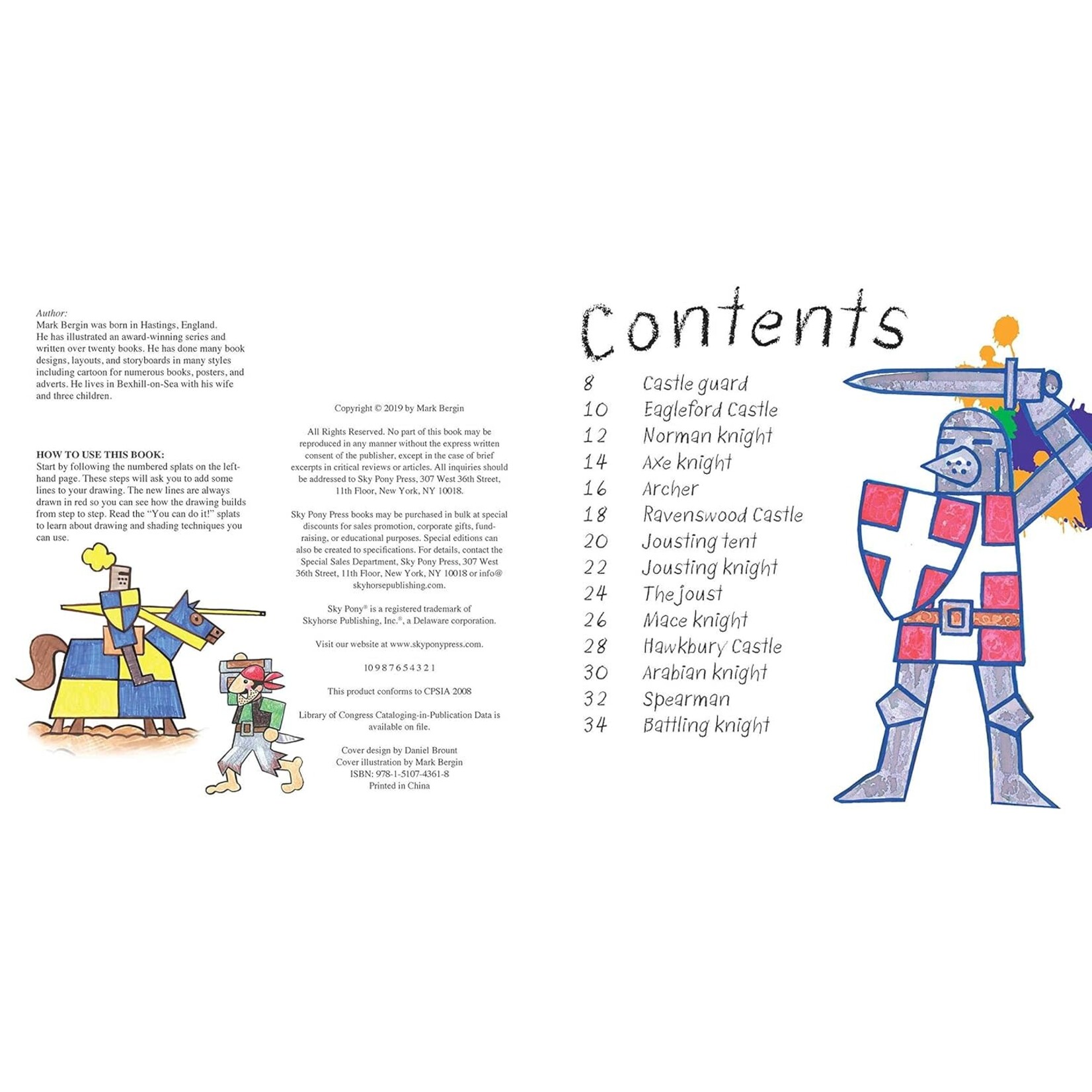Simon and Schuster It's Fun to Draw Knights and Castles by Mark Bergin
