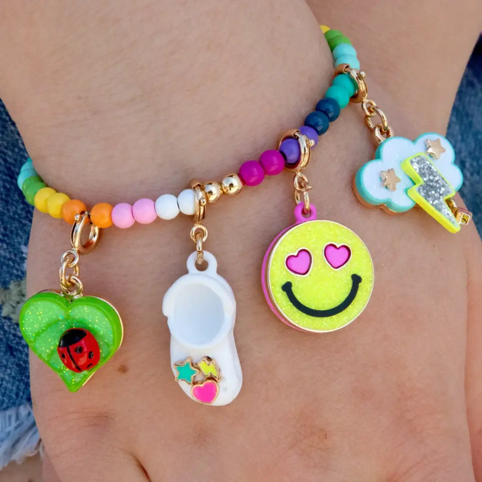 CHARM IT! CHARM IT! Gold Rainbow Stretch Bead Bracelet
