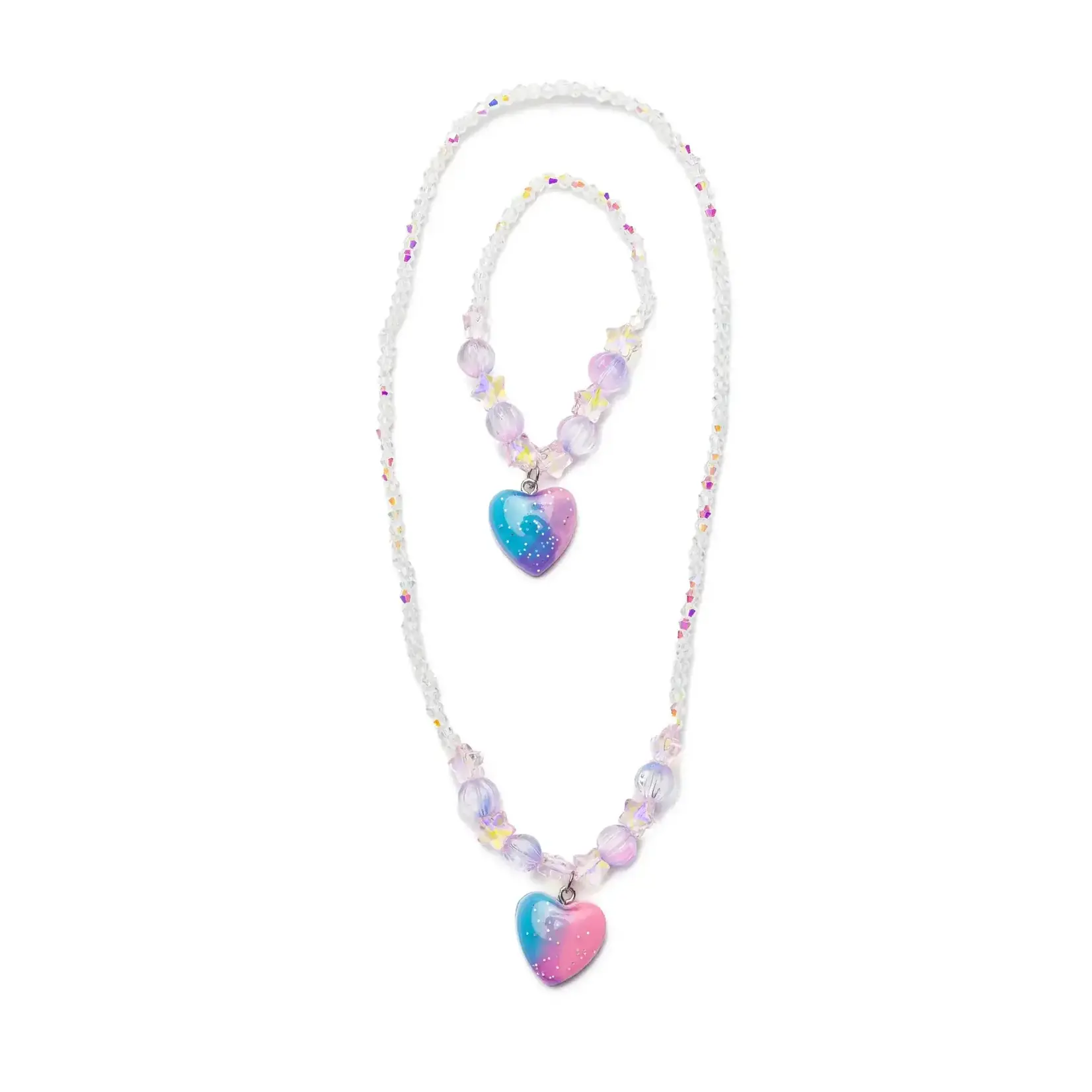 Great Pretenders Galaxy Heart Necklace and Bracelet Set