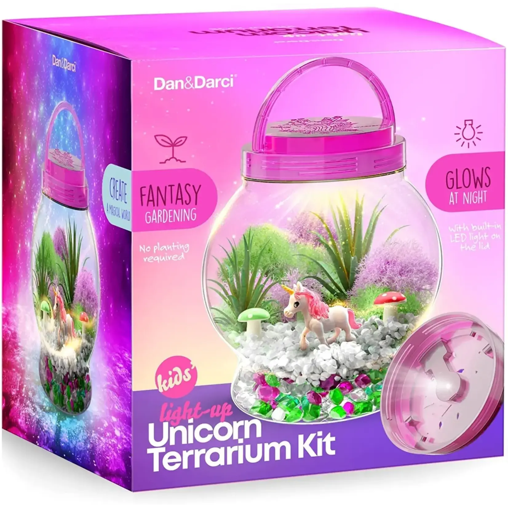 Dan & Darci Light Up Pretend Terrarium Kit - Pink Unicorn