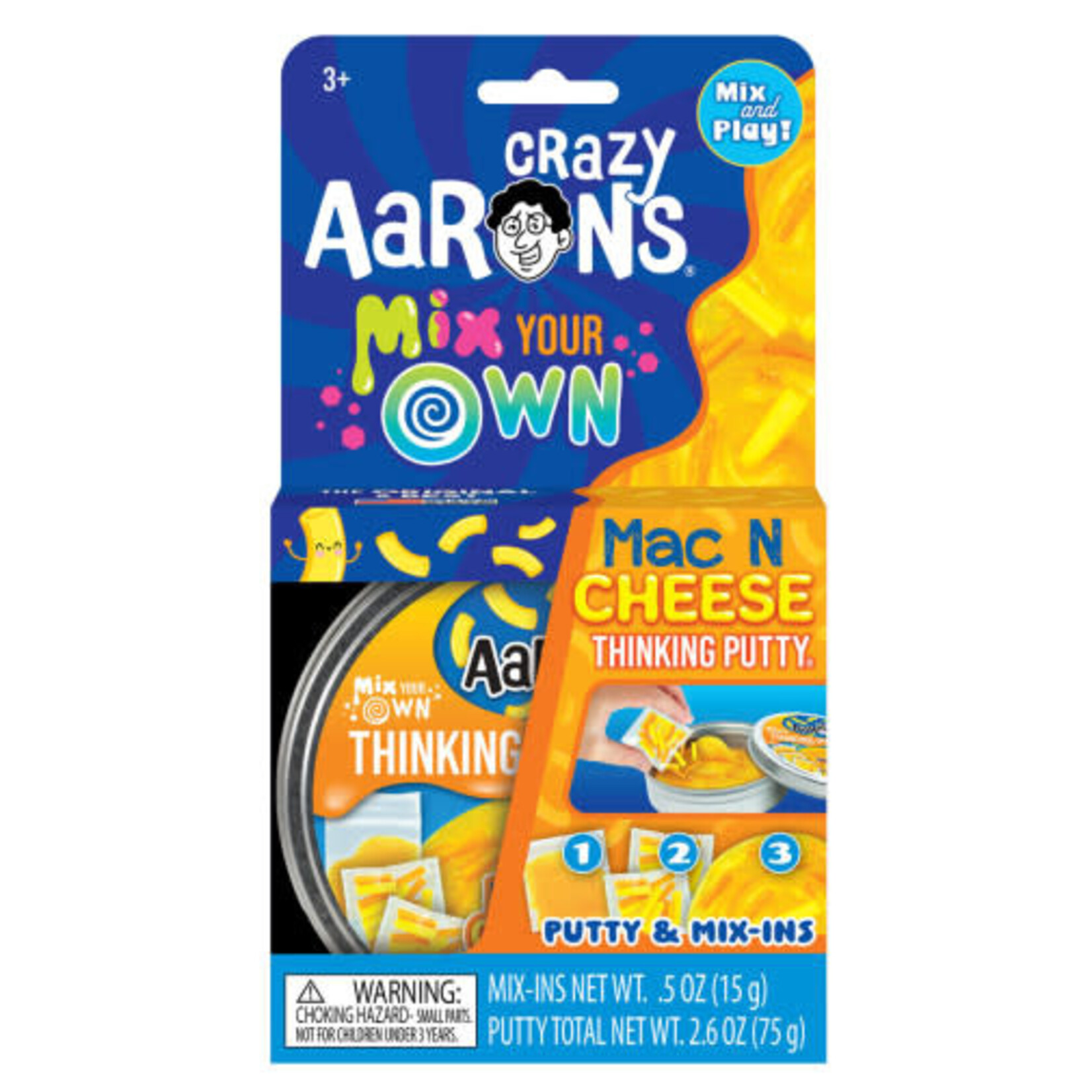Crazy Aaron's Thinking Putty Mac and Cheese Mix It Thinking Putty