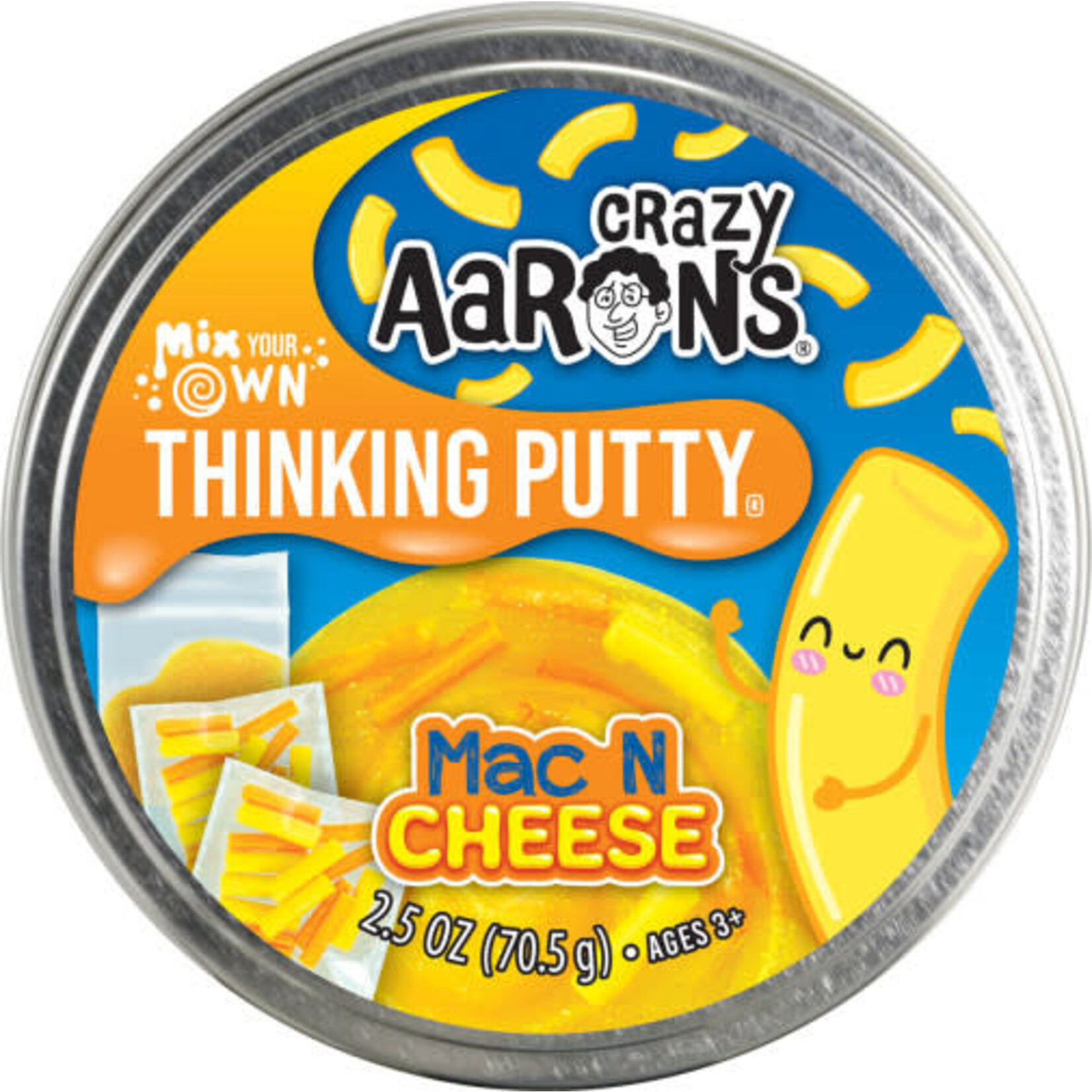 Crazy Aaron's Thinking Putty Mac and Cheese Mix It Thinking Putty