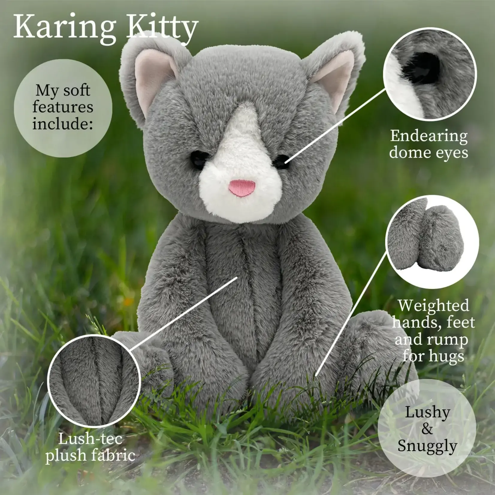Beverly Hills Teddy Bear Company World's Softest Plush Gray Kitten