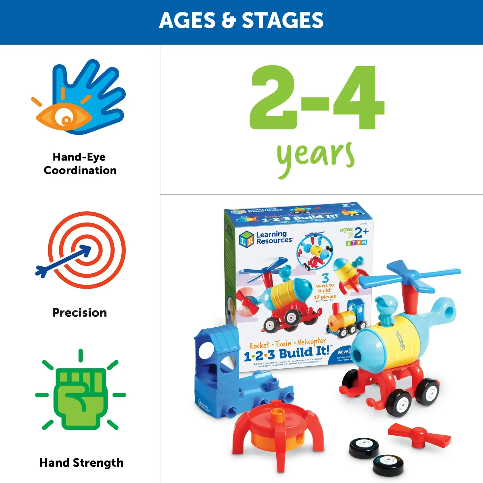 Learning Resources 1 2 3 Build It! Train Rocket Helicopter