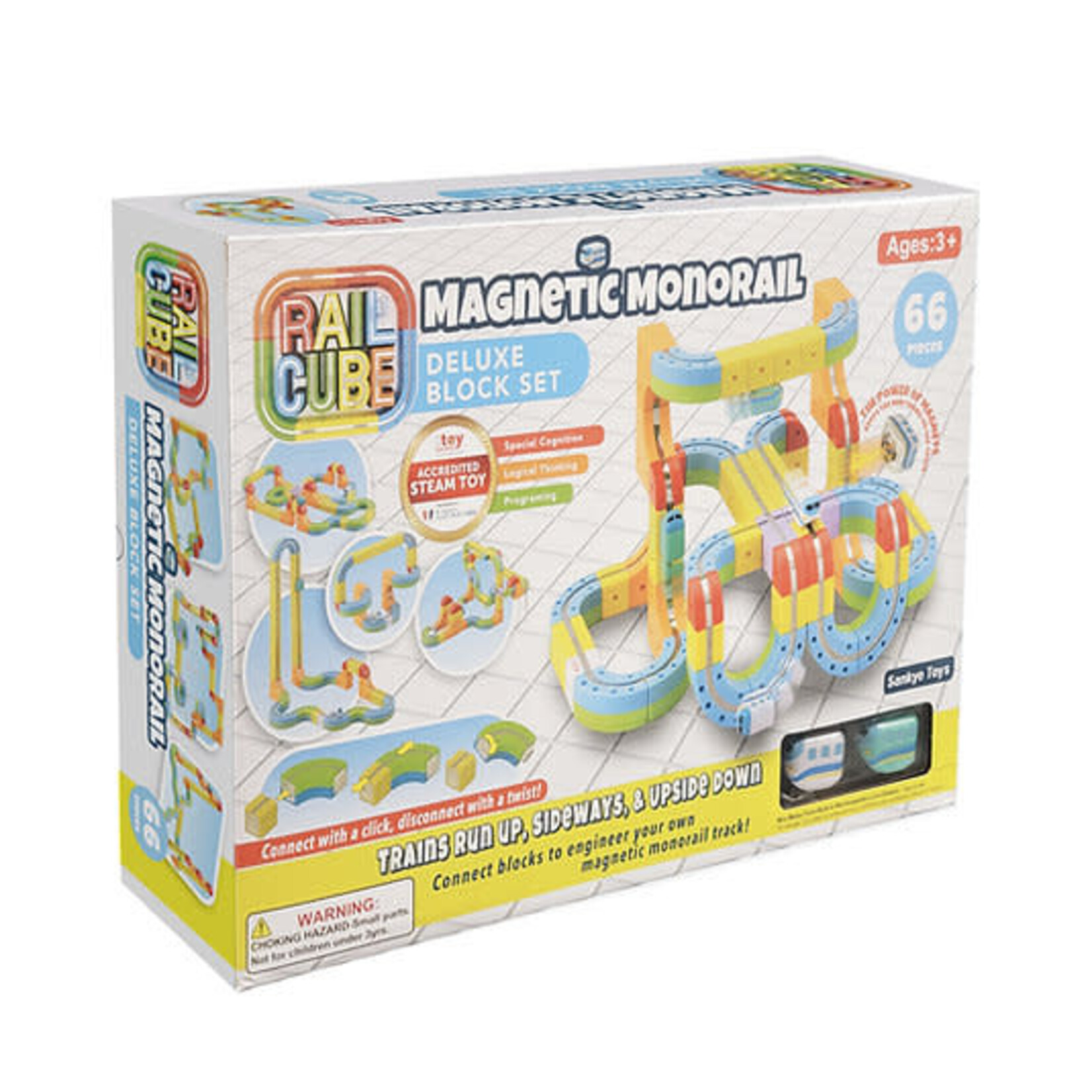 Meekins Corporation Rail Cube Magnetic Monorail Deluxe Set 66 Pieces