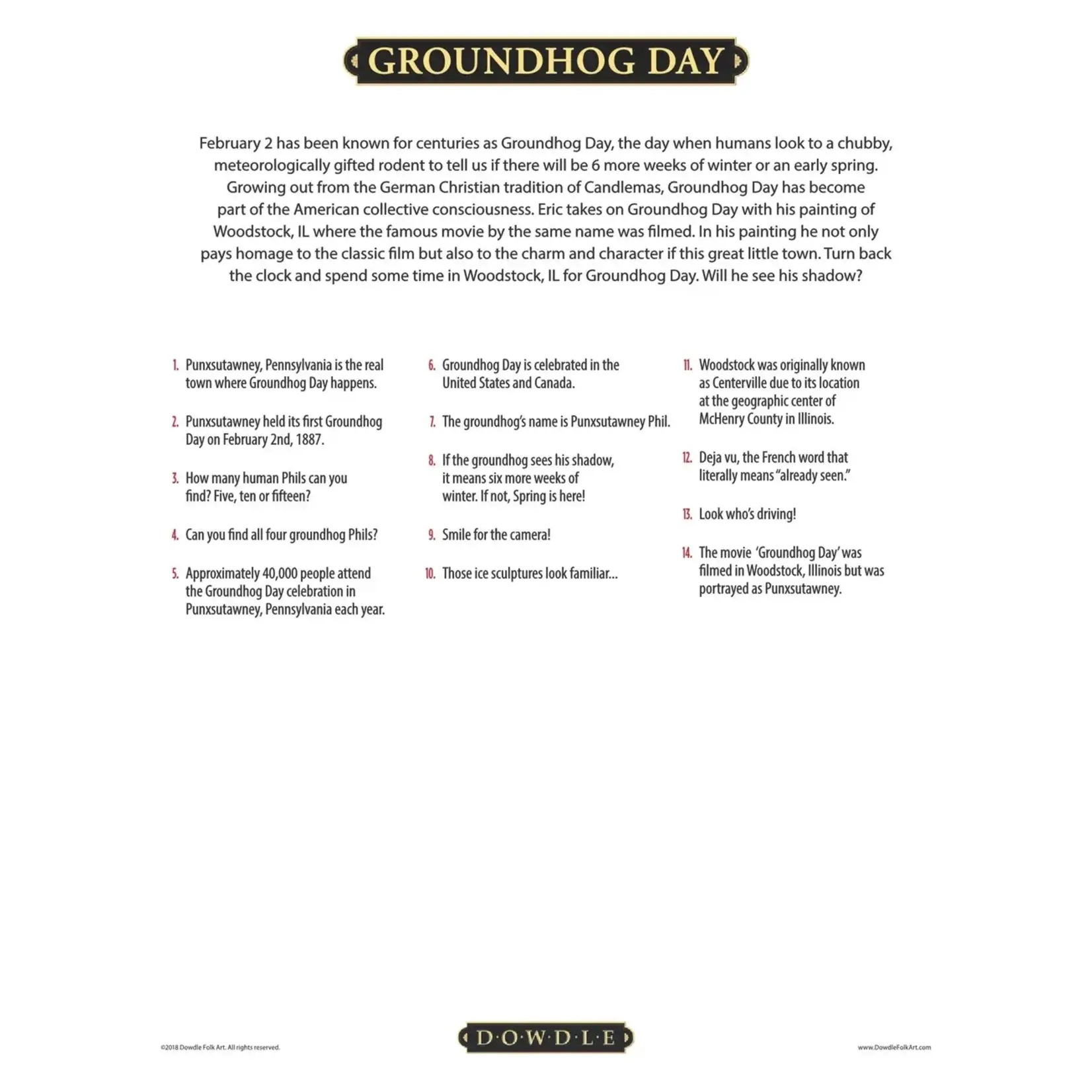 Woodstock Groundhog Day 500pc Puzzle