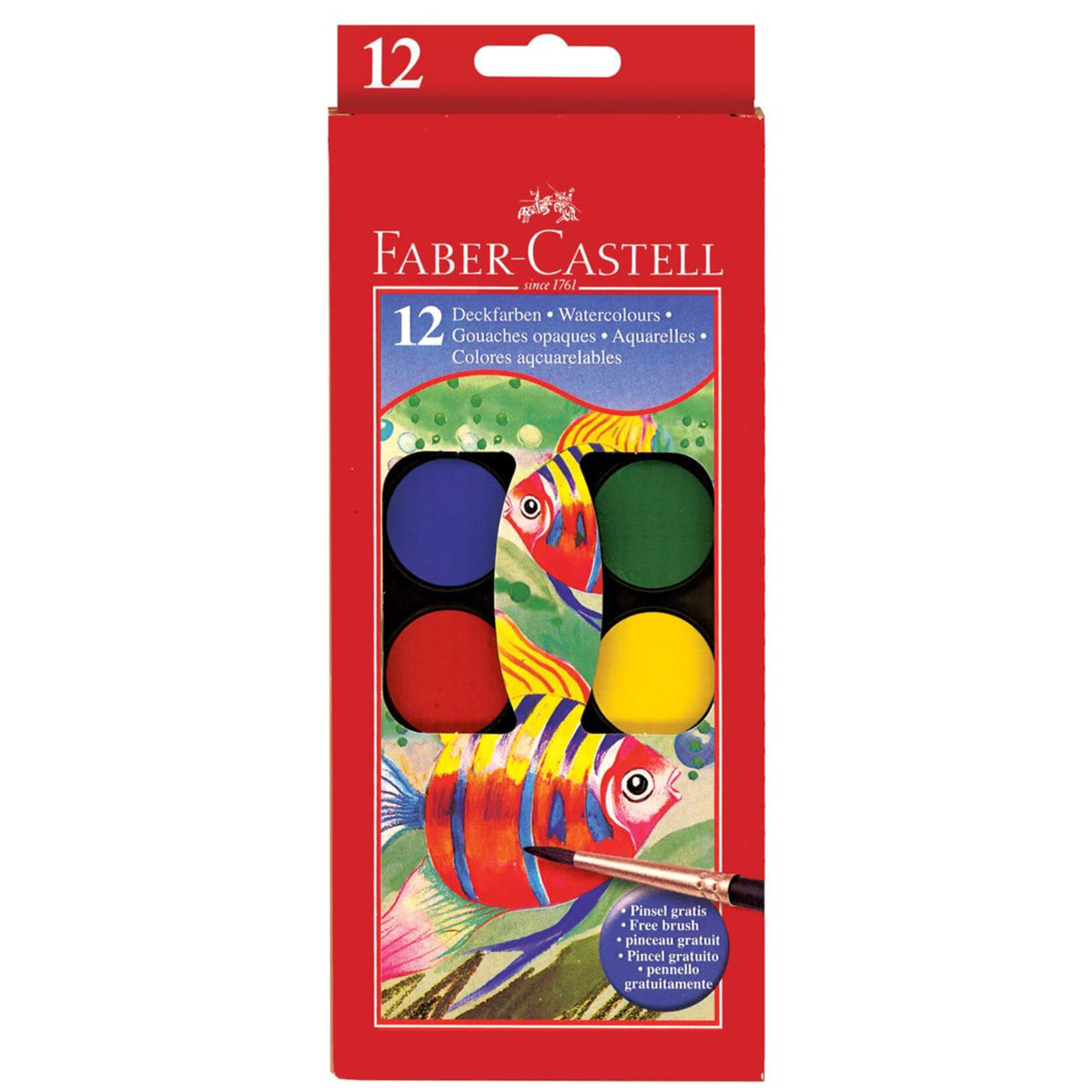 Faber-Castell 12 Watercolor Paint Cakes w brush