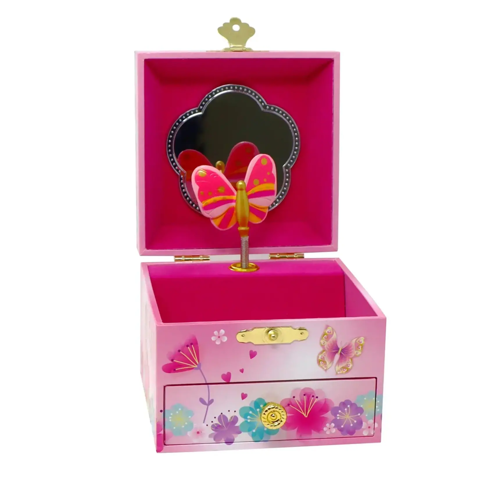Pink Poppy Fairy Butterfly Friends Musical Jewelry Box - Small