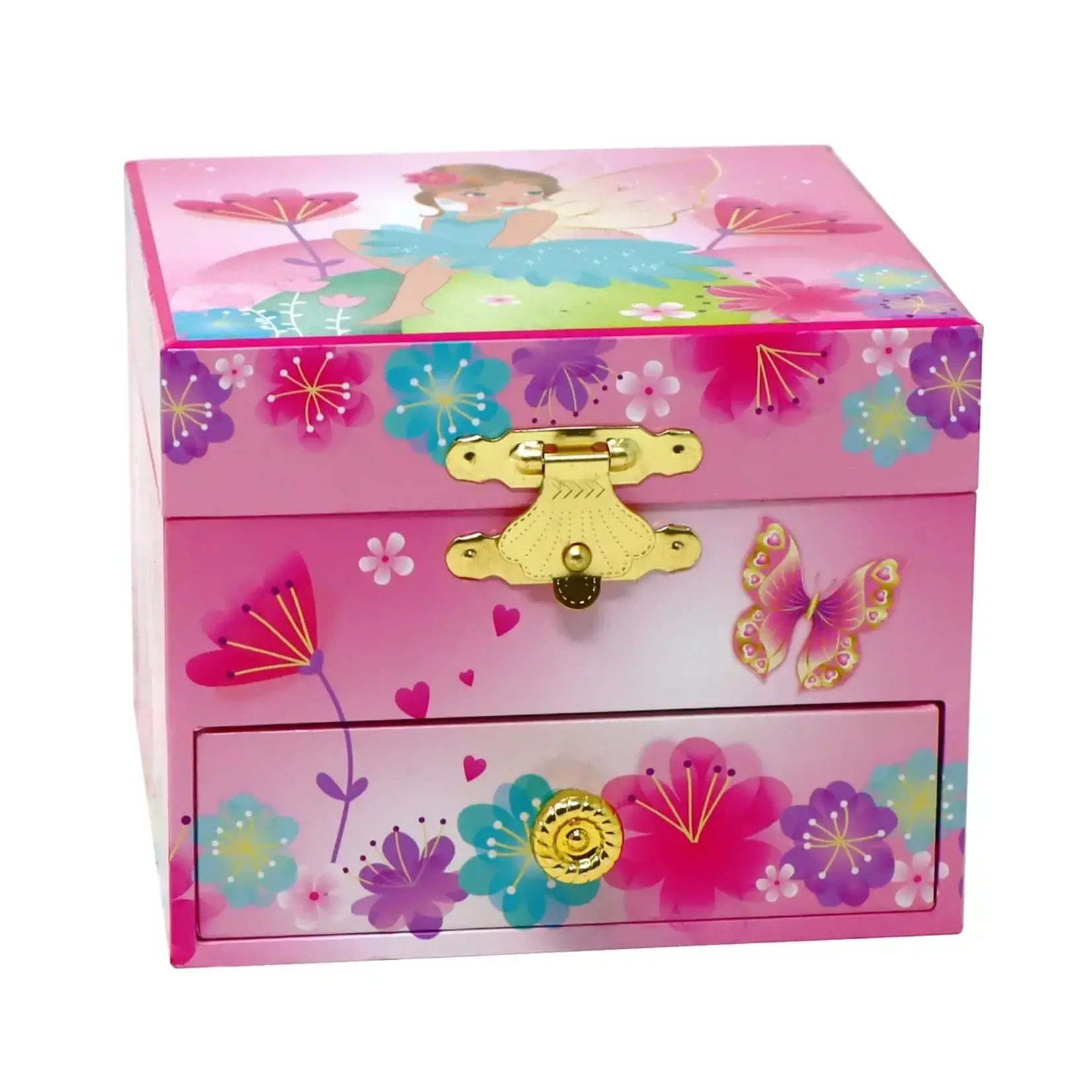 Pink Poppy Fairy Butterfly Friends Musical Jewelry Box - Small