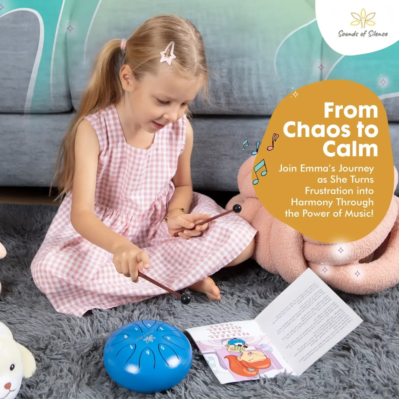 Magic Calm Steel Tongue Drum - Blue