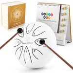 Steel Tongue Drum Music Kit w Interactive Audio Soundbook (White)
