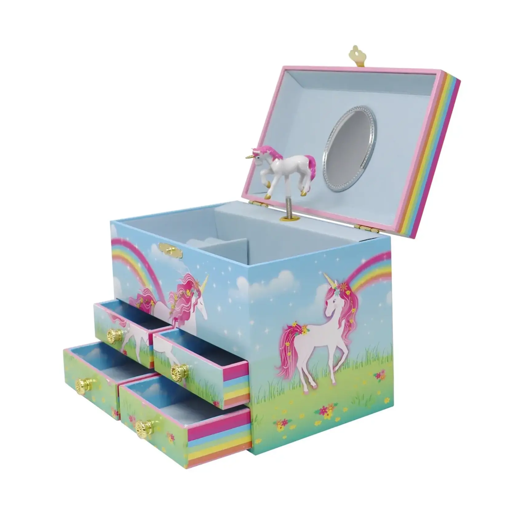 Pink Poppy Stardust Unicorn Musical Jewelry Box - Medium