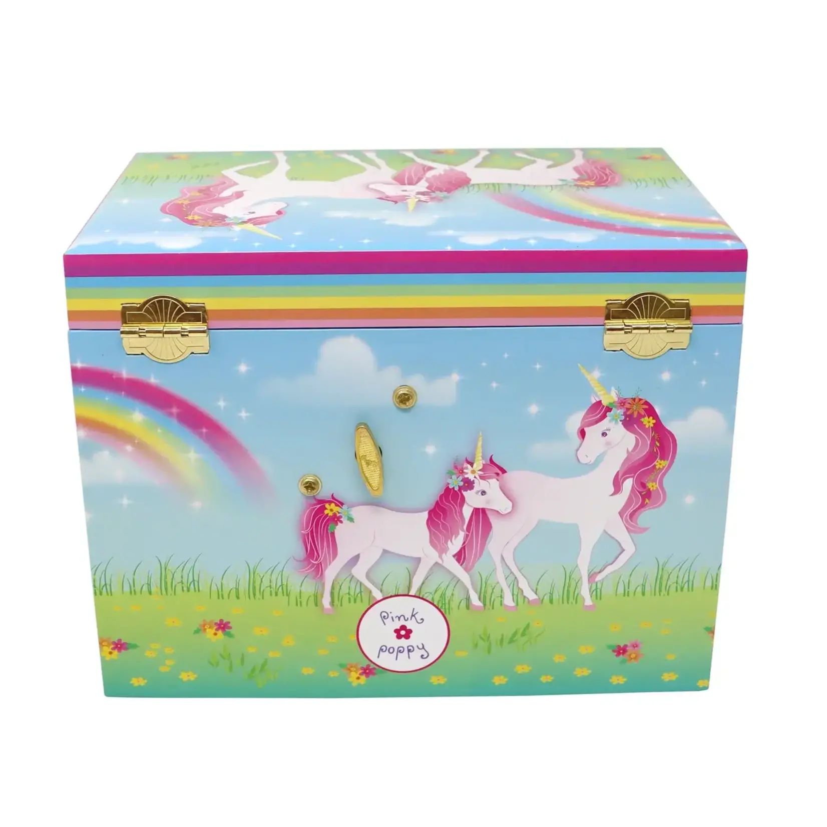 Pink Poppy Stardust Unicorn Musical Jewelry Box - Medium