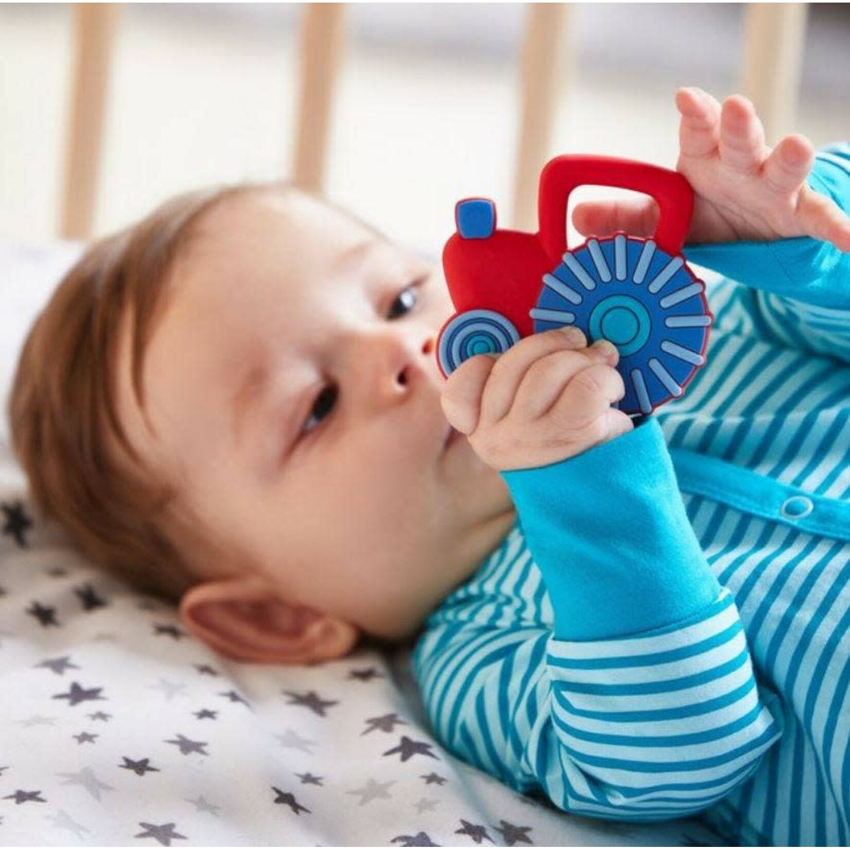 Haba Silicone Teether - Tractor