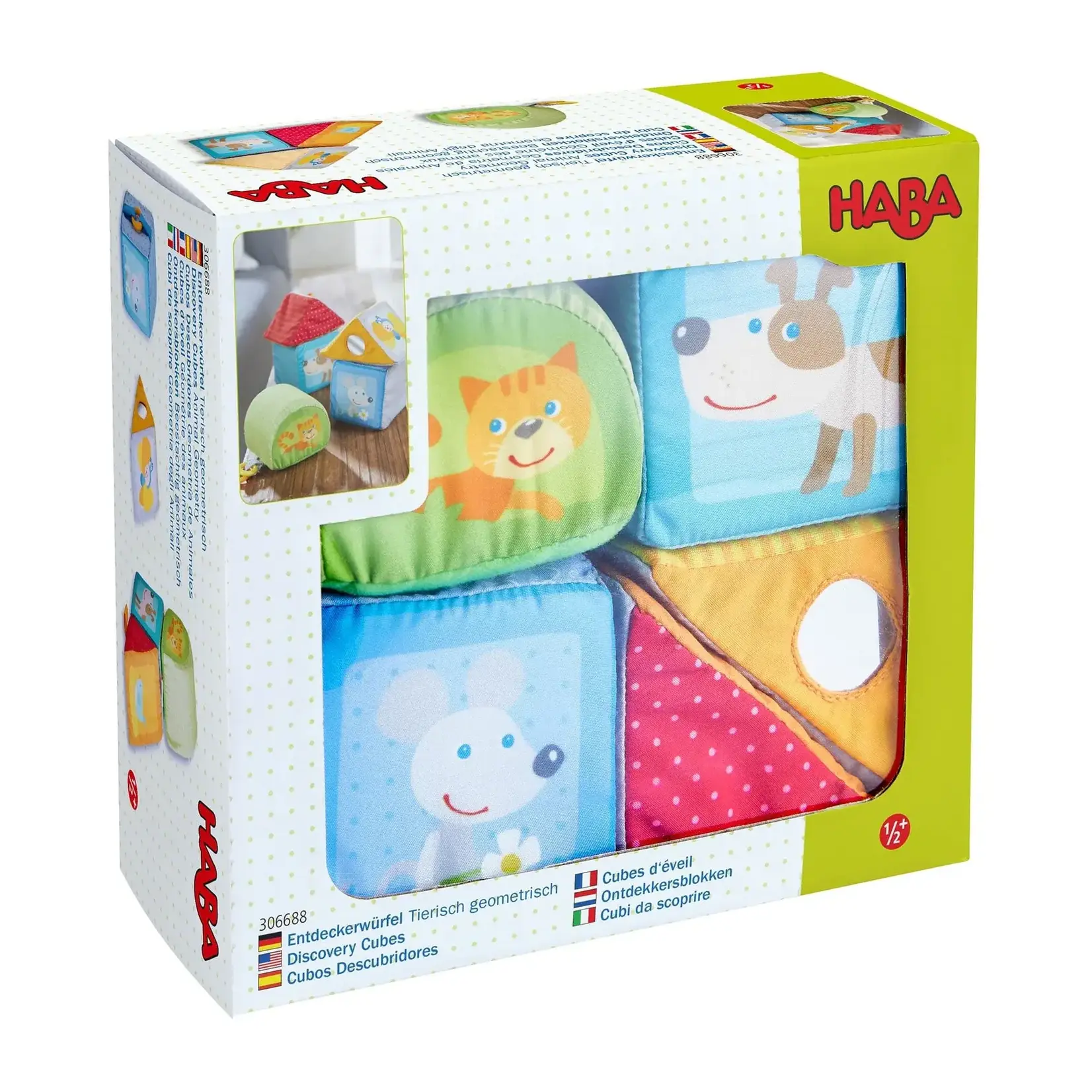Haba Animal Discovery Cubes - Soft Sensory Stacking Blocks