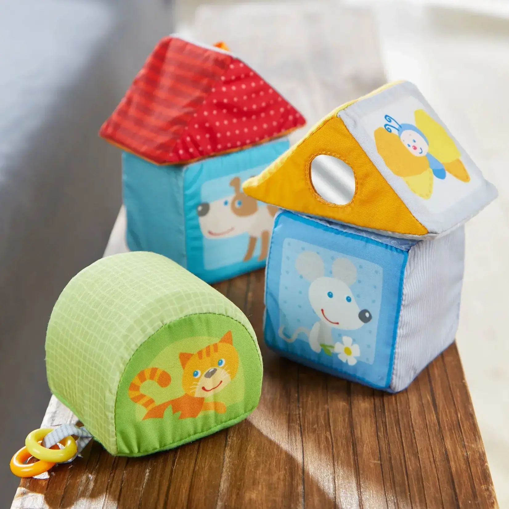 Haba Animal Discovery Cubes - Soft Sensory Stacking Blocks