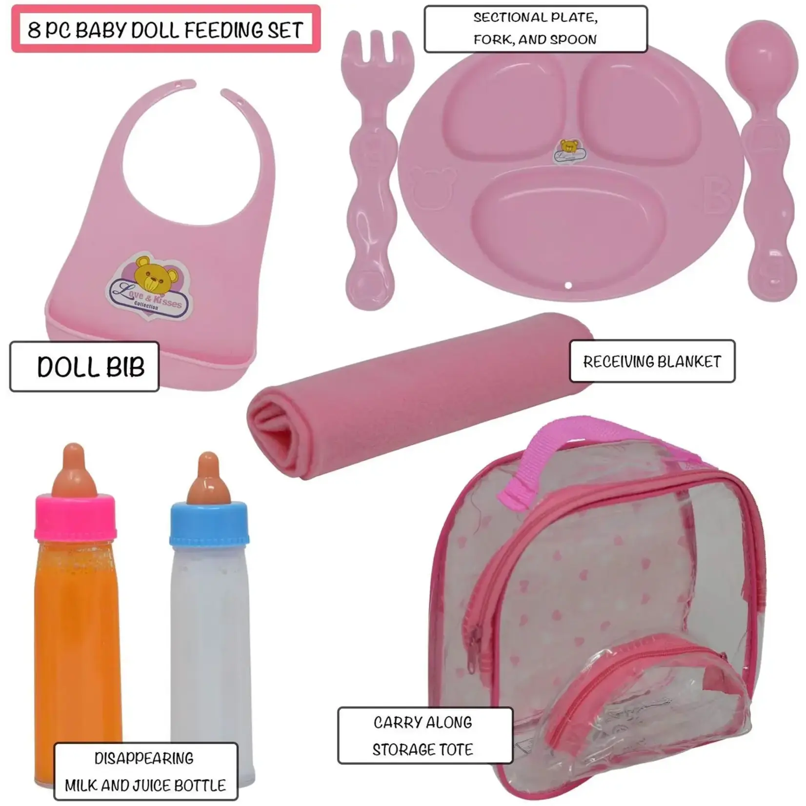 The New York Doll Collection Doll Feeding Set with 2 Magic Bottles