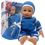 The New York Doll Collection 11" Baby Doll - Blue Striped Boy with Pacifier